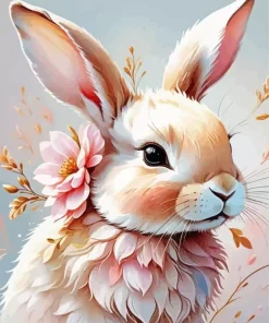 Bunny And Flower Diamond Painting