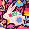Bunny Folk Art Diamond Painting