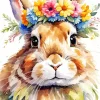 Bunny With Flower Crown Diamond Painting