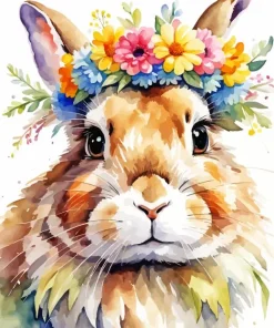 Bunny With Flower Crown Diamond Painting