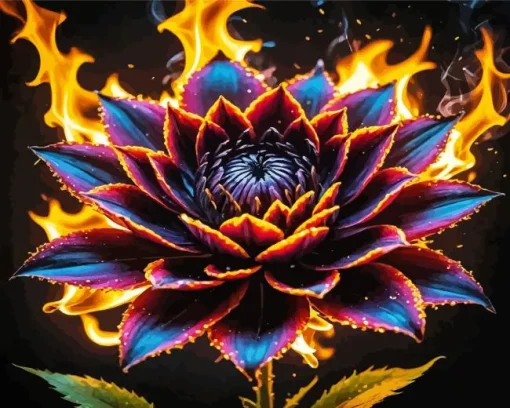 Burning Flower Diamond Painting