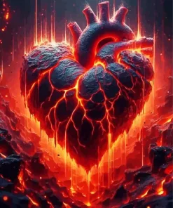 Burning Heart Art Diamond Painting