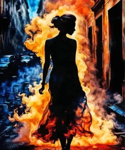 Burning Woman Diamond Painting