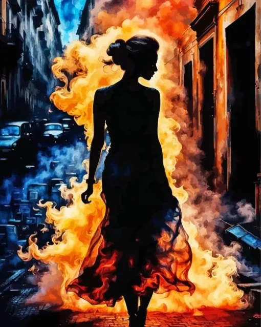 Burning Woman Diamond Painting
