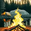 Burning Wood Diamond Painting