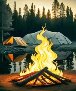 Burning Wood Diamond Painting
