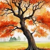 Burnt Orange Tree Diamond Painting