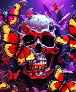 Butterflies And Skull Diamond Painting