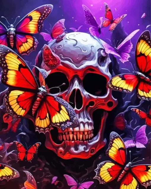 Butterflies And Skull Diamond Painting