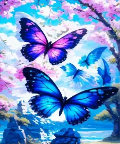 Butterflies Landscape Diamond Painting