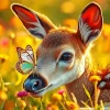 Butterfly Deer Diamond Painting