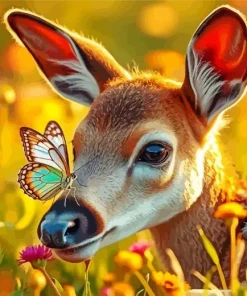 Butterfly Deer Diamond Painting