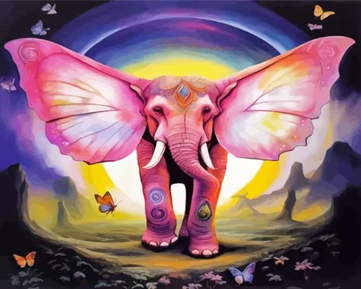 Butterfly Elephant Diamond Painting