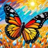 Butterfly In A Field Art Diamond Painting
