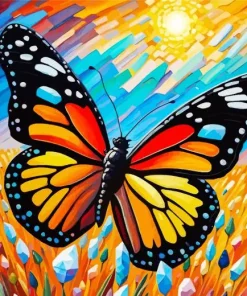 Butterfly In A Field Art Diamond Painting