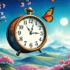 Butterfly On Clock Diamond Painting