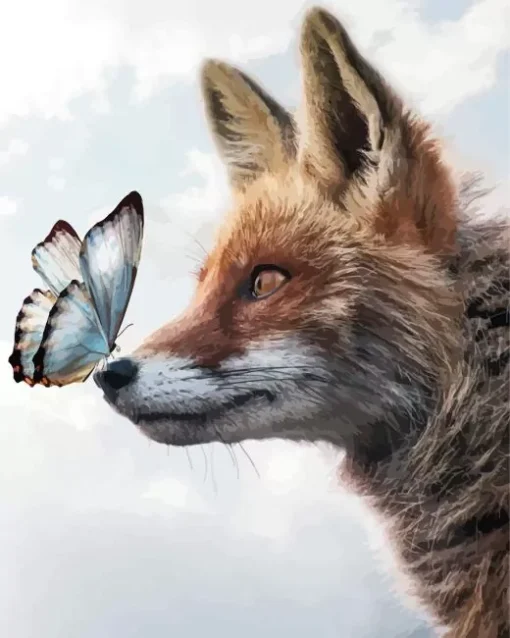 Butterfly On Fox Nose Diamond Painting