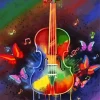 Butterfly Violin Art Diamond Painting