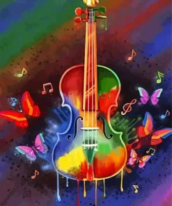 Butterfly Violin Art Diamond Painting