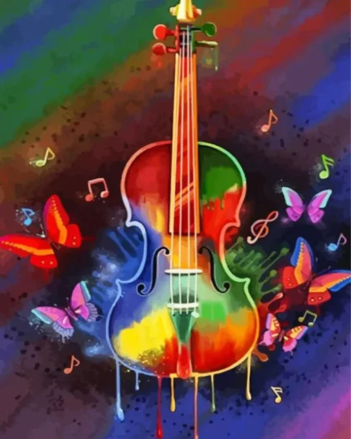Butterfly Violin Art Diamond Painting