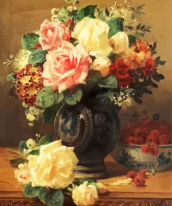Cabbage Roses Vase Diamond Painting