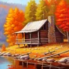 Cabin In Fall Diamond Painting