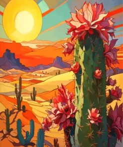 Cactus At Sunrise Art Diamond Painting