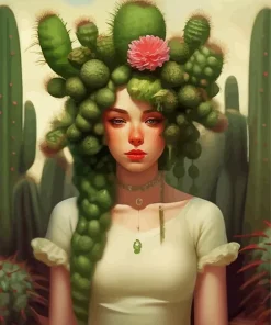 Cactus Girl Diamond Painting