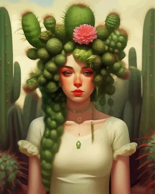 Cactus Girl Diamond Painting