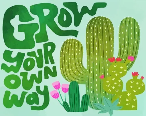 Cactus Quote Diamond Painting