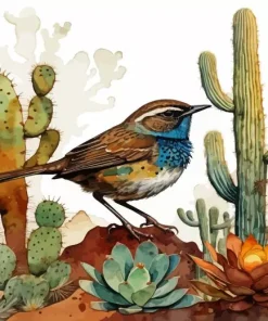Cactus Wren Art Diamond Painting