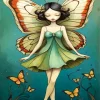 Cartoon Butterfly Girl Diamond Painting