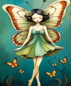 Cartoon Butterfly Girl Diamond Painting