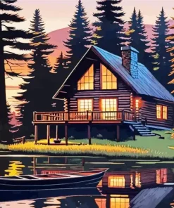 Christmas Cabin In The Woods Diamond Painting