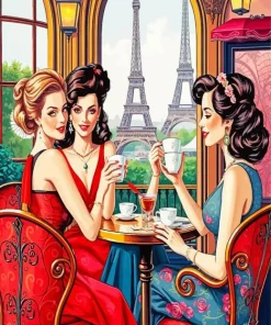 Coffee In Paris With Ladies Diamond Painting