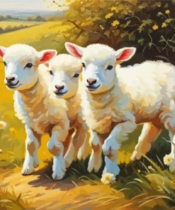 Cool Fluffy Lambs Art Diamond Painting