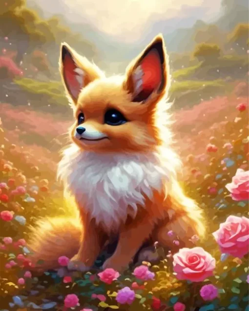 Cute Flower Eevee Diamond Painting