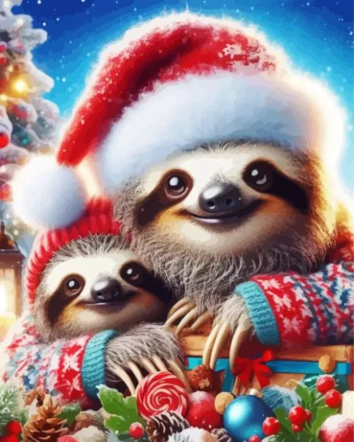 Cute Funny Sloths Diamond Painting