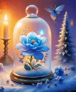Enchanted Blue Flower Diamond Painting