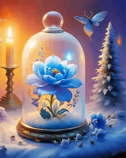 Enchanted Blue Flower Diamond Painting