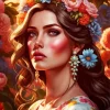 Floral Woman Diamond Painting