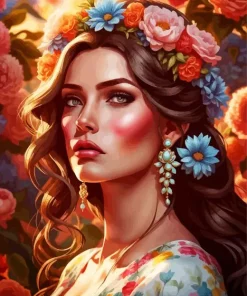 Floral Woman Diamond Painting