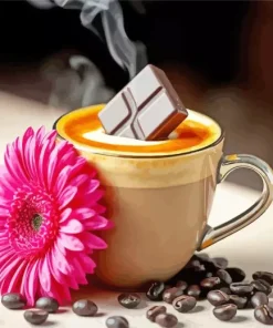 Flower And Coffee Diamond Painting