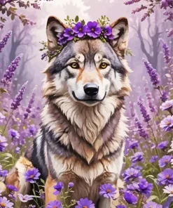 Flower Crown Dog Art Diamond Painting