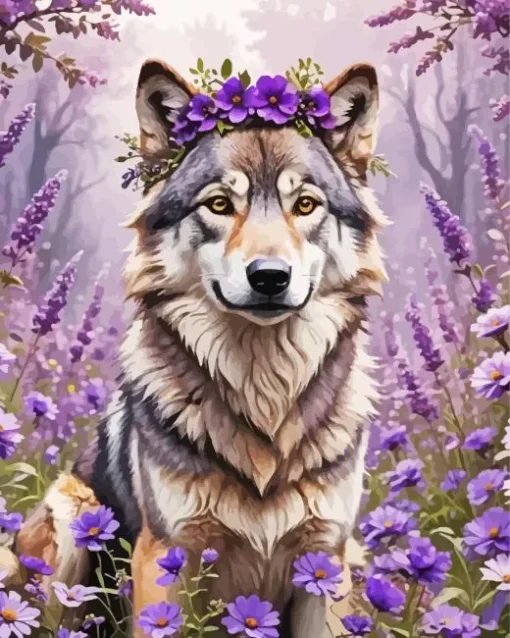 Flower Crown Dog Art Diamond Painting