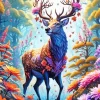 Flower Deer Art Diamond Painting