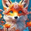 Flower Fox Diamond Painting
