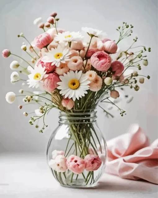 Flower In Glass Vase Diamond Painting