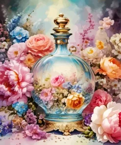 Flower Perfume Bottle Art Diamond Painting