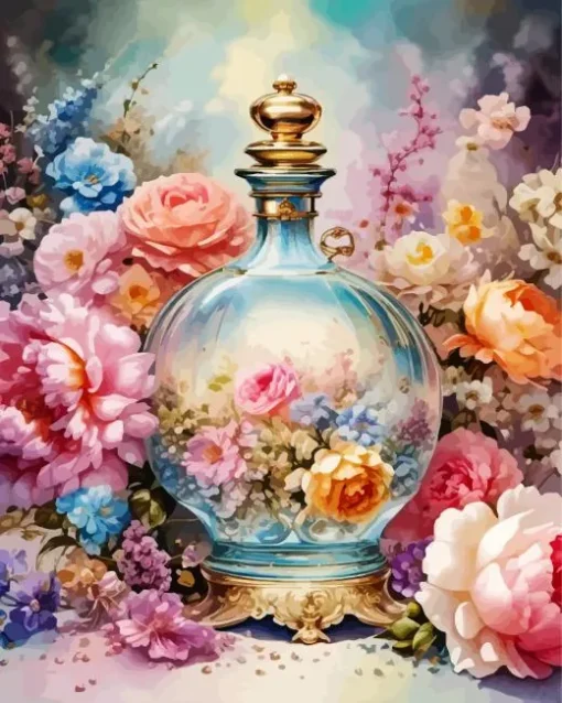 Flower Perfume Bottle Art Diamond Painting